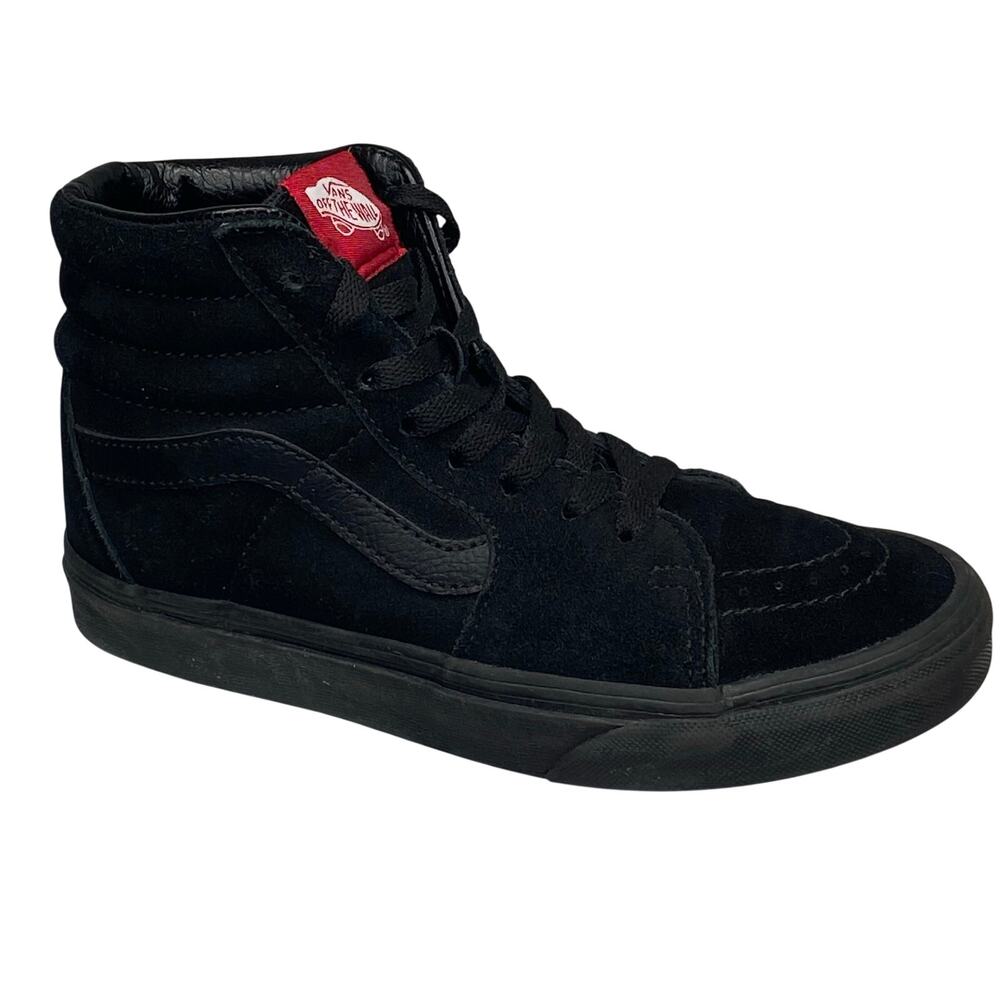 VANS Sk8-Hi Sneakers Sz 7W 5.5M Black Suede Padded Collar Ankle Support